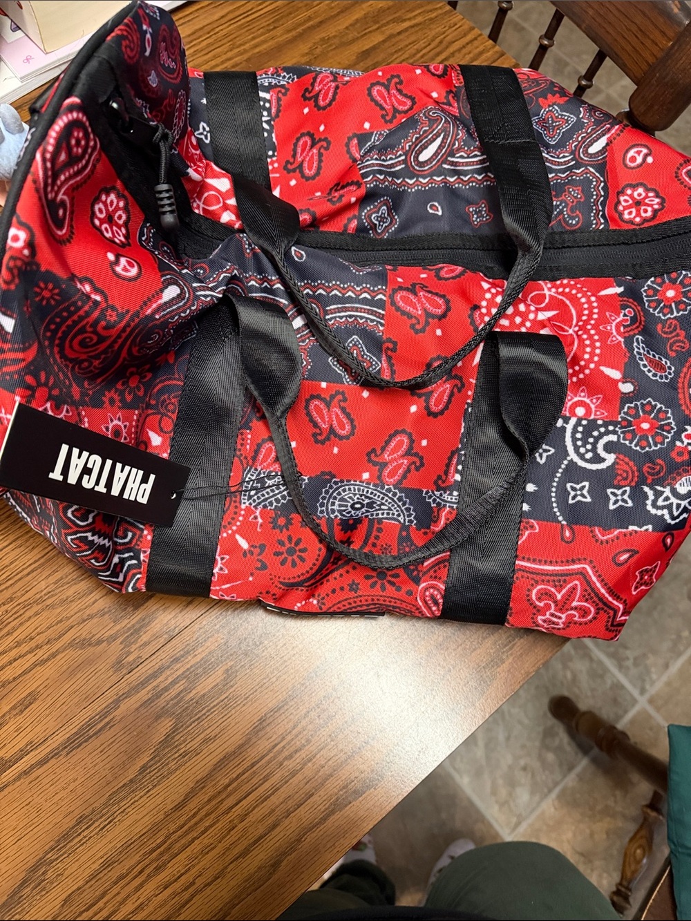 NWT Red & Black Bandana Print Weekender Bag - PHIATCAT